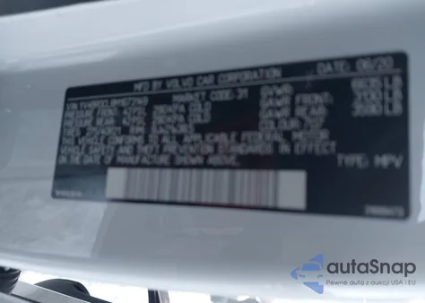 2021 Volvo Xc90 Recharge Plug-In Hybrid T8 Inscription 7 Passenger z USA, uszkodzony, nr VIN YV4BR0CL8M1673149